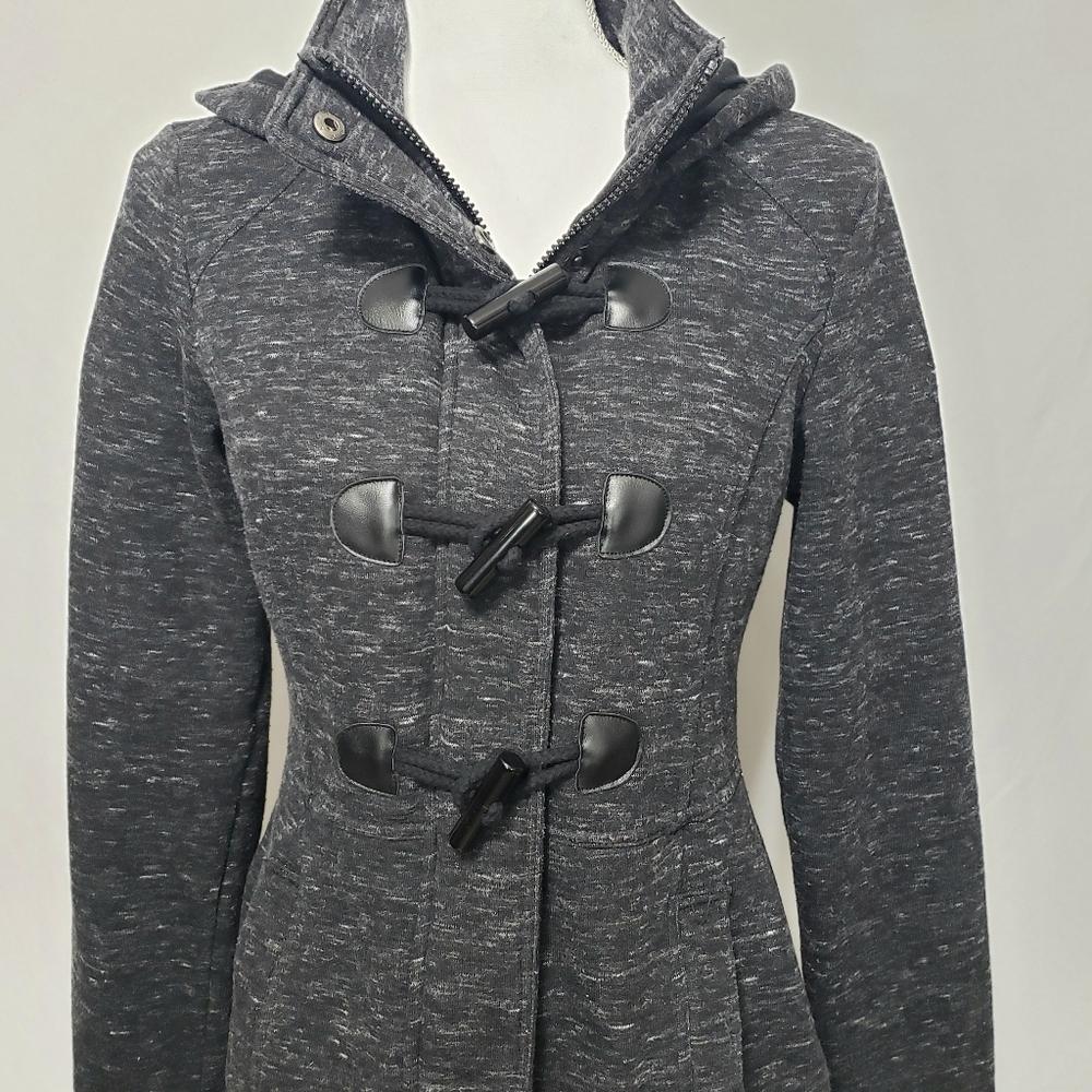 Sebby Gray Zip/Toggle Hooded Jacket Sz S/P - Picture 3 of 8